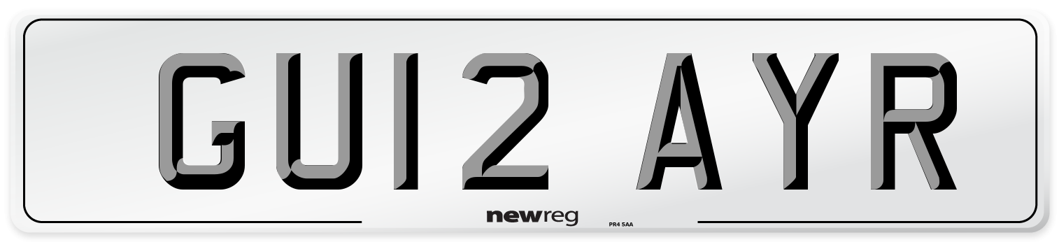 GU12 AYR Number Plate from New Reg